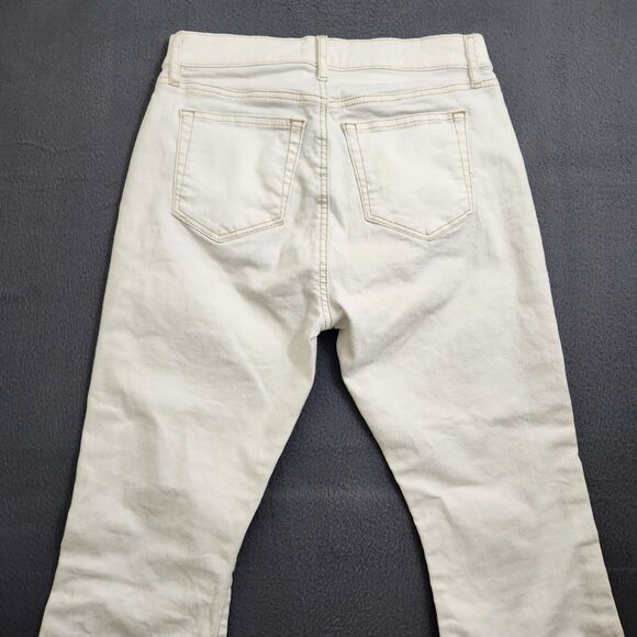 LOFT Women 26/2P White High Waist Flare Cropped Jeans - Picture 4 of 13